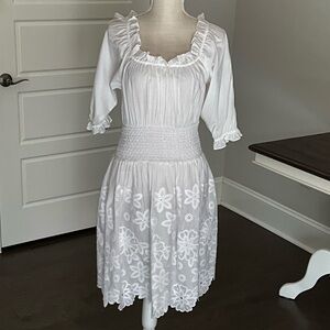 Kate Spade White Midi Dress with Floral Details